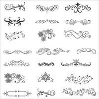 ornamental regla líneas en diferente diseño, decorativo divisores, remolino elementos, esquina diseño, vector gráfico elementos para diseño vector elementos