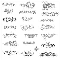 ornamental regla líneas en diferente diseño, decorativo divisores, remolino elementos, esquina diseño, vector gráfico elementos para diseño vector elementos