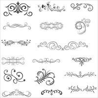 ornamental regla líneas en diferente diseño, decorativo divisores, remolino elementos, esquina diseño, vector gráfico elementos para diseño vector elementos