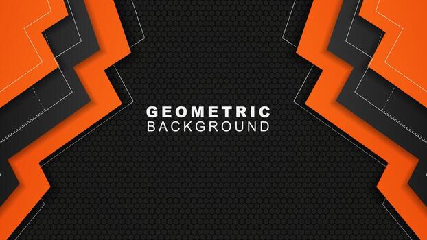 Geometric background in orange and black with a hexagon pattern style, background for offline streaming, advertisements, banners, and others vector