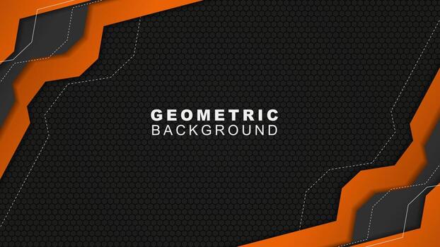 Geometric background in orange and black with a hexagon pattern style, background for offline streaming, advertisements, banners, and others vector