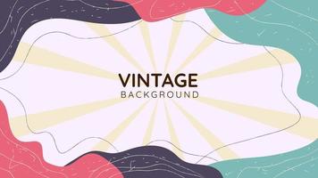 Abstract vintage retro 90's background, wave frame with empty space in the middle for banner template vector