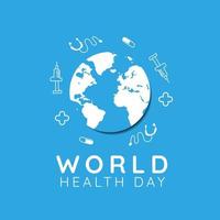 World Health Day is a global health awareness day celebrated every year on 7th April, Special greeting card for world health day vector