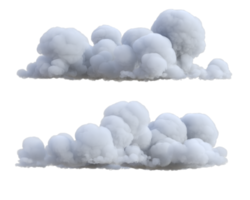 nuvens grumoso isolado. 3d render png