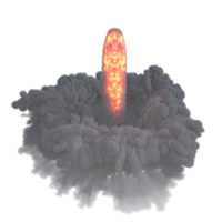 Flames and smoke for rocket launch. 3d render isolated png