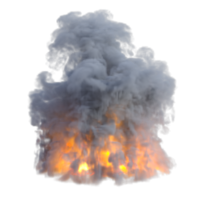 rök och brand explosion isolerat. 3d framställa png