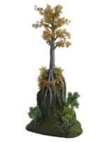 fantástico árbol aislado. 3d hacer png