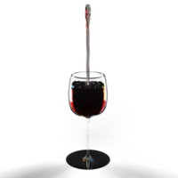 water wijn rood gieten in glas. 3d geven geïsoleerd png