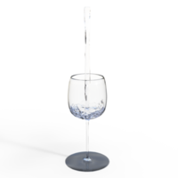 Water splash pouring into glass. 3d render isolated png