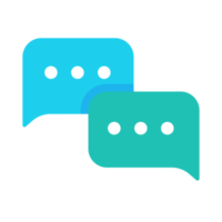 Rede Text Box mit drei Punkte Konversation Konzept zu Austausch Ideen. png