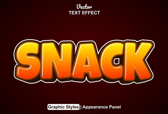 snack text effect with graphic style and editable.