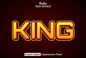 king text effect with graphic style and editable. vector