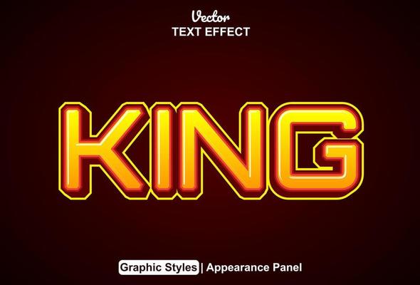 king text effect with graphic style and editable.