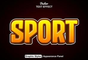 sport text effect with graphic style and editable. vector