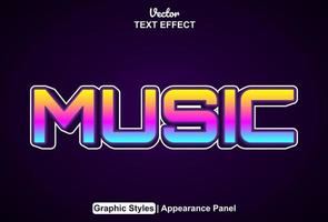 music text effect with graphic style and editable. vector