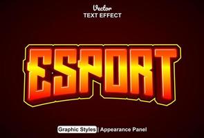 esport text effect with graphic style and editable. vector