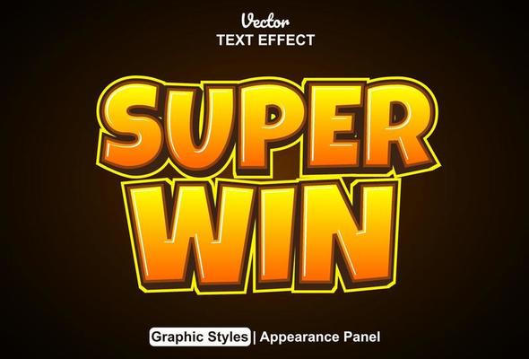 super win text effect with graphic style and editable.