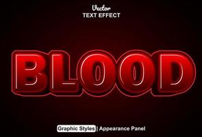 blood text effect with graphic style and editable. vector