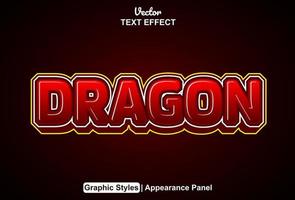 dragon text effect with graphic style and editable. vector