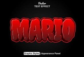 mario text effect with graphic style and editable. vector