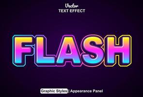 flash text effect with graphic style and editable. vector