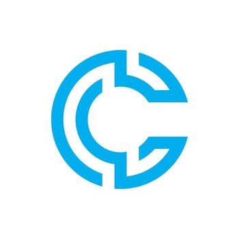 inicial C techno logo vector