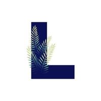 Initial L Leaf Logo vector