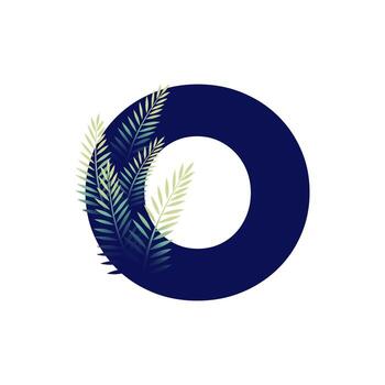 Initial O Leaf Logo vector