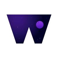 Initial W Space Logo vector