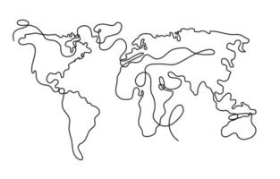 World Map Concept in One Stroke Art vector