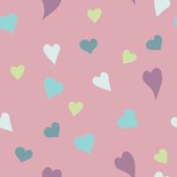 Vector seamless pattern with hearts in candy pastel colors. Paper or textile print, wallpaper, background