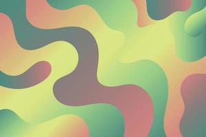 Abstract liquid green and yellow gradient of fluid background. Wavy holographic shape composition illustration vector