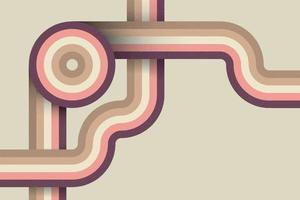 Simple twisted dynamic lines illustration design in retro style for cover, card, banner vector