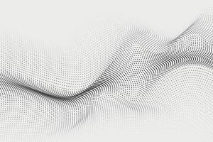 Abstract futuristic wave particles on white background. Science dynamic illustration design vector