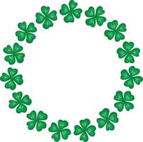 Round blank frame made of green clovers for Saint Patrick s Day vector