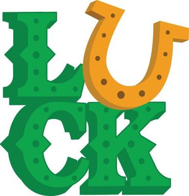 St Patrick s day luck word text logo