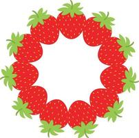 Fresh strawberry circle blank fram vector