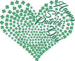 Happy St Patricks Day made of green shamrocks vector