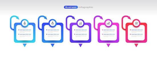 negocio infografía diseño modelo con 5 5 opciones o pasos. lata ser usado para presentación, flujo de trabajo disposición, diagrama, o anual reporte vector