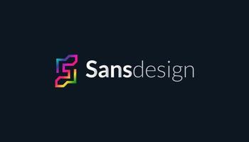 Abstract and Geometric Letter S Logo Design with Colorful Gradient Concept vector