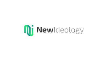 N and I Initial Letter Logo with Connected Shapes in Modern and Minimalist Concepts. NI Logo in Green Gradient Style vector