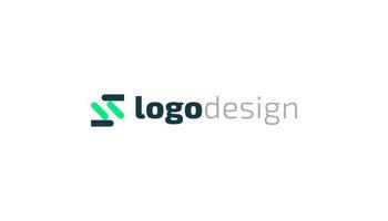 sencillo y minimalista letra s logo diseño con azul y verde color combinación, adecuado para negocio y tecnología empresa logo vector