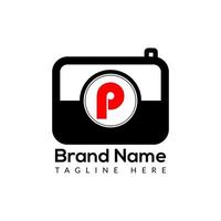 Capture Logo On Letter P Template. Camera Icon On P Letter, Initial Capture, Photography, Camera Sign Concept vector