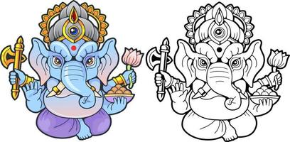 indian elephant god ganesha, illustration design vector