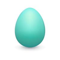 Colored 3d Easter egg. Green realistic three dimensional vector design element on white background.