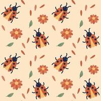 Seamless pattern with ladybugs. vector