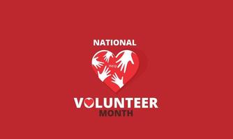 April is National Volunteer Month.  Template for background, banner, card, poster vector