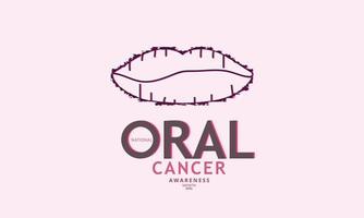 oral cáncer conciencia mes. modelo para fondo, bandera, tarjeta, póster vector