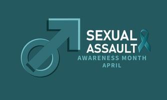 April is Sexual Assault Awareness Month. Template for background, banner, card, poster vector