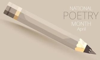 April is National Poetry Month. Template for background, banner, card, poster vector